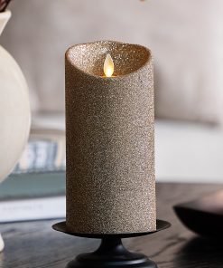 Champagne Glow Glitter Flameless Candle Pillars