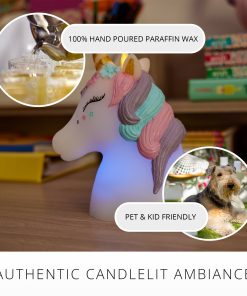 White Color Changing Flameless Candle Unicorn with Remote