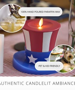Red, White & Blue Flameless Candle Patriotic Hat