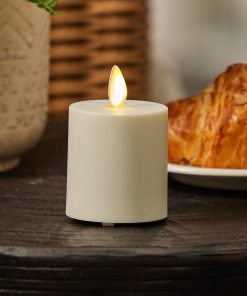 Pearl Ivory Outdoor Flameless Candle Votive - Flat Top
