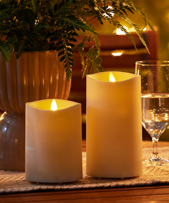 Outdoor Color Changing Flameless Candle Pillar with Remote - Melted Top - 3.75