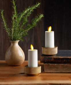 Pearl Ivory Flameless Candle Votive - Flat Top - Set of 2