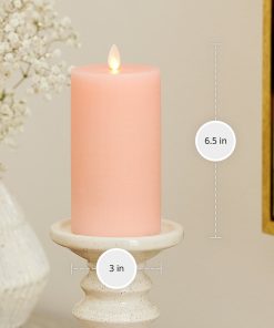 Chalky Linen Mellow Peach Flameless Candle Pillar