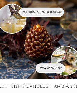 Metallic Cappuccino Flameless Candle Pinecone