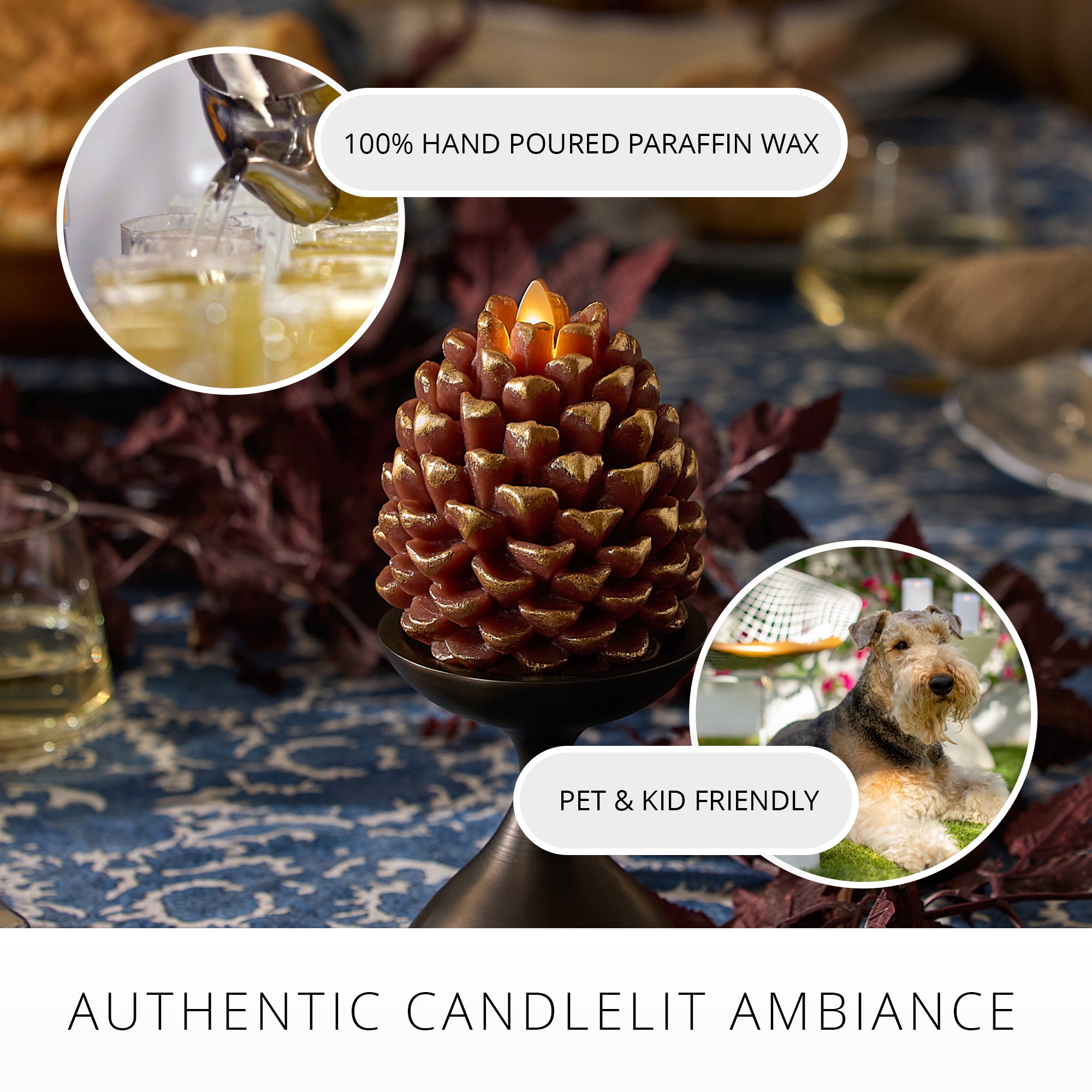 sm-image-54e2dc56c568934d56046f8c Metallic Cappuccino Flameless Candle Pinecone