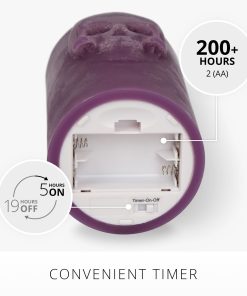 Imperial Purple Chalky Flameless Candle Skull Pillar
