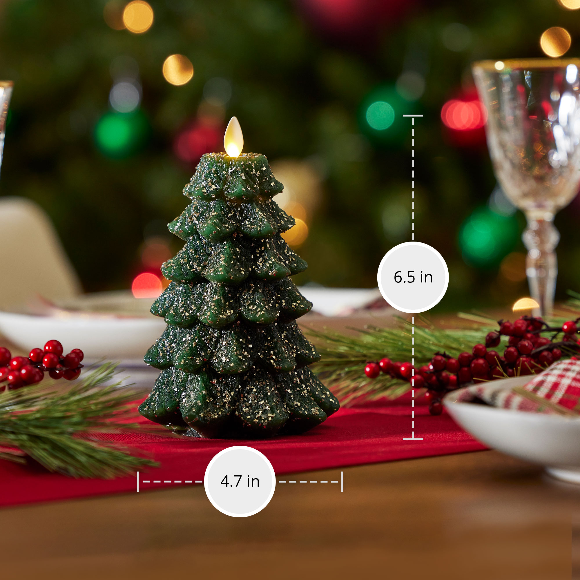 sm-image-5658127f3223343053daf3b3 Green Glitter Holiday Tree Flameless Candle