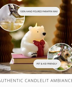 Star White Flameless Candle Polar Bear