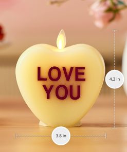 Lemon Chiffon Flameless Candle Candy Heart 