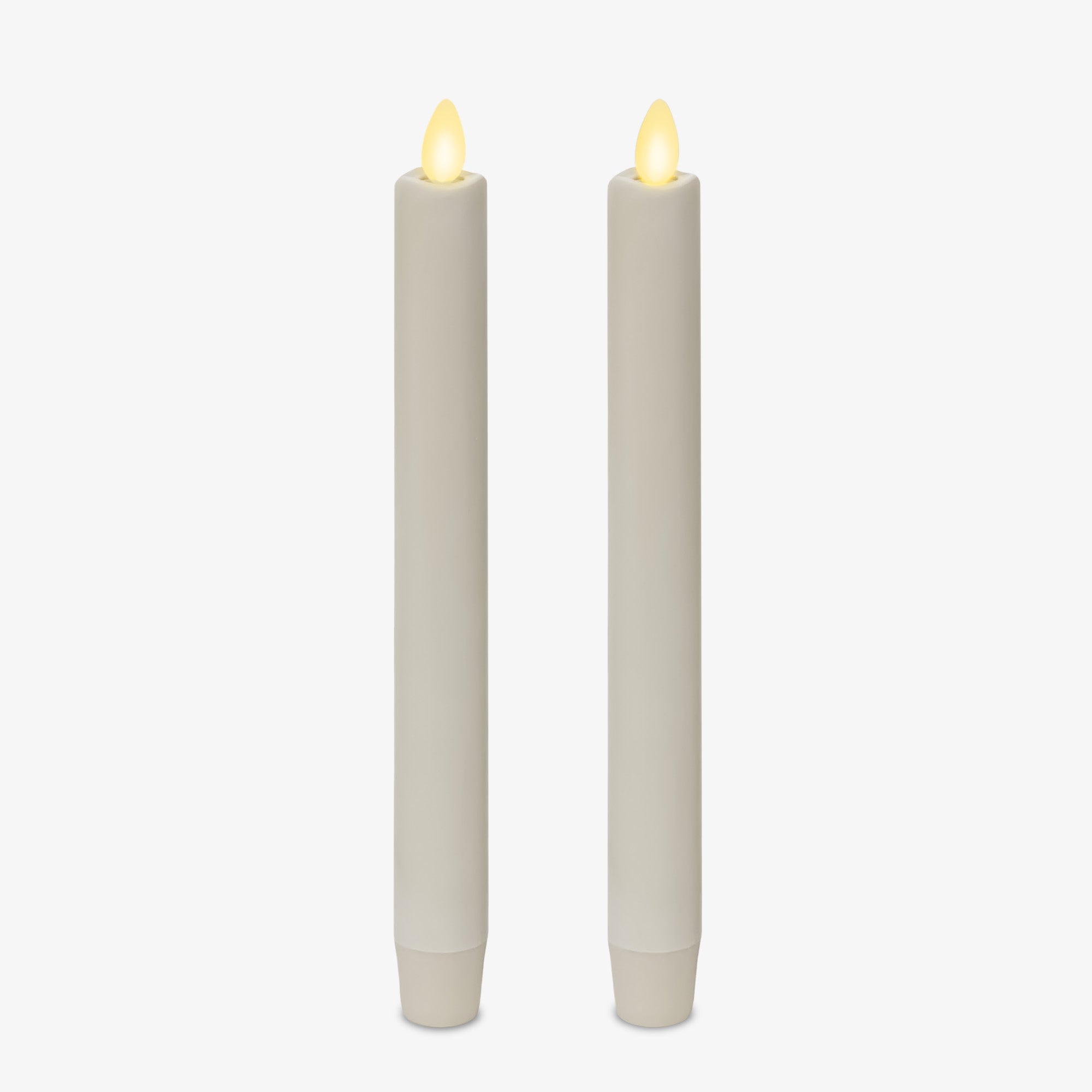 sm-image-57c399fbadf34ae4e8eb03fb White Flameless Candle Tapers - Melted Top - 9.5" Height - Set of 2