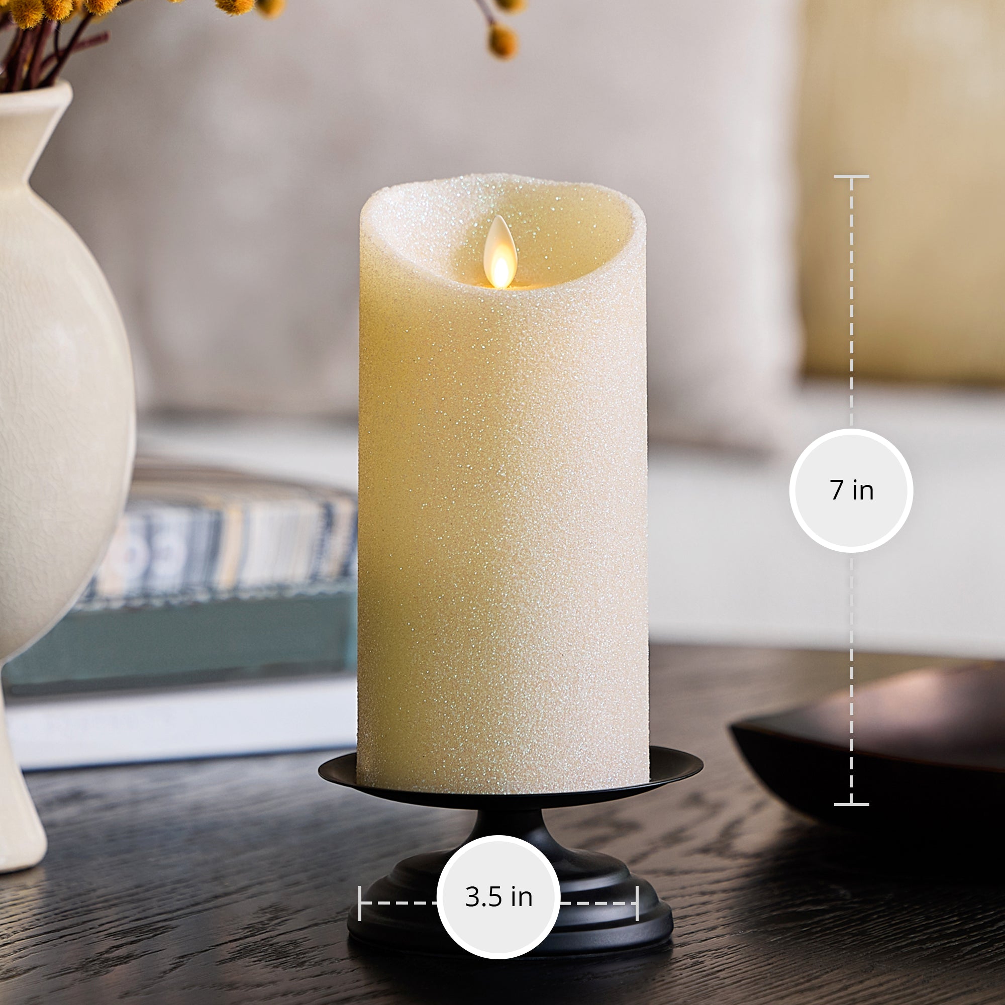 sm-image-57f79f663ccf02b31547ce0b Radiant Ivory Glitter Flameless Candle Pillars