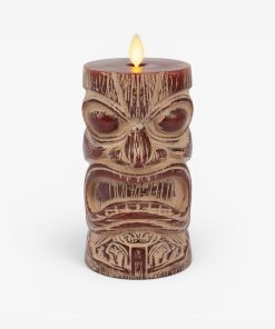 Cherry Mahogany Chalky Tiki Flameless Candle Pillar