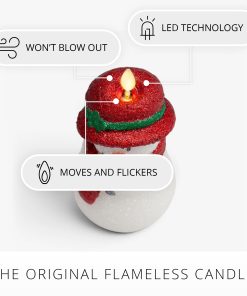 White Glitter Snowmom Flameless Candle