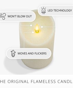 Radiant Ivory Glitter Flameless Candle Pillars