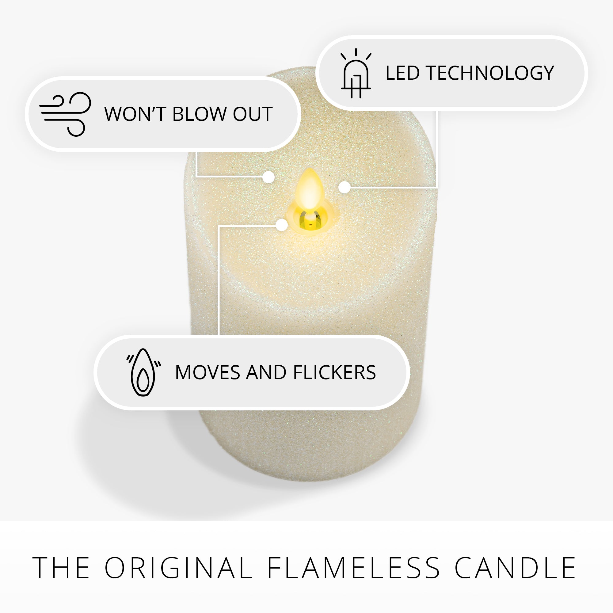 sm-image-59b23032978ee0161a1d9743 Radiant Ivory Glitter Flameless Candle Pillars