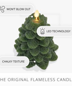 Chalky Green Holiday Tree Flameless Candle