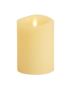 Ivory Flameless Candle Pillar - Melted Top - 3