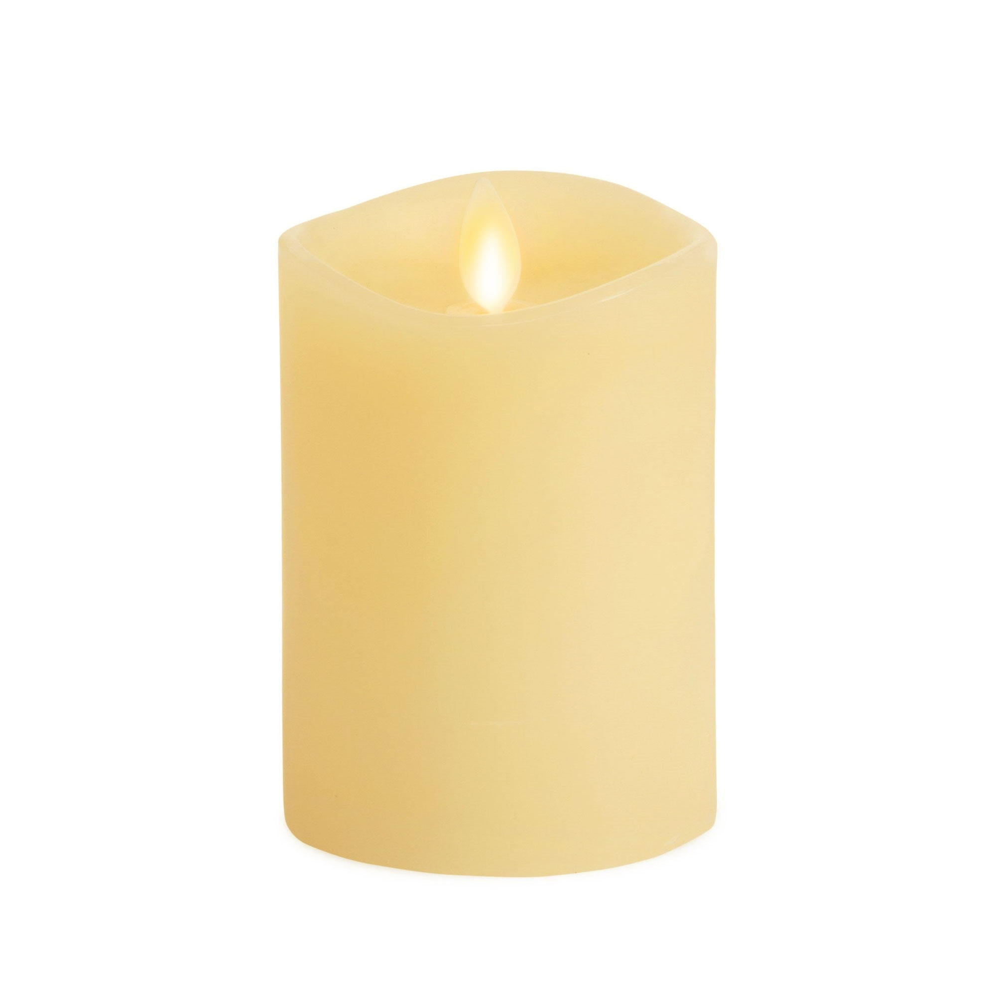 sm-image-5a69dece04993dcebed8f149 Ivory Flameless Candle Pillar - Melted Top - 3" Width