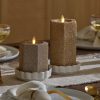 Champagne Glow Hexagon Flameless Candle Pillar