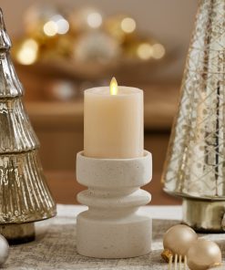 White Swan Selenite Flameless Candle Pillar