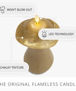 Khaki Large Mushroom Flameless Candle