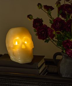 Pearl Ivory Flameless Candle Skull
