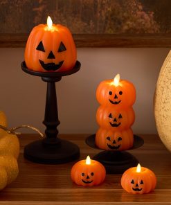 Russet Orange Flameless Candle Jack-o-lantern Tealights