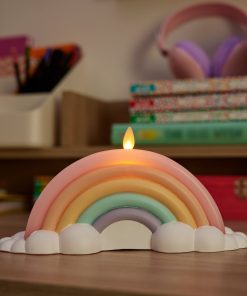 Pastel Crystal Rose Flameless Candle Rainbow