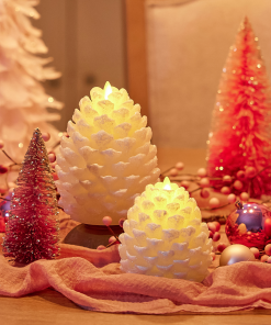 White Swan Flameless Candle Pinecone