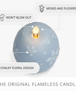 Cashmere Blue Flameless Candle Floral Egg