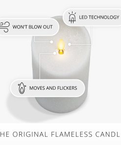 Dazzling White Glitter Flameless Candle Pillars