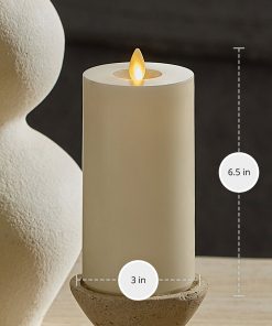 Pearl Ivory Rechargeable Wick To Flame Flameless Candle Pillar
