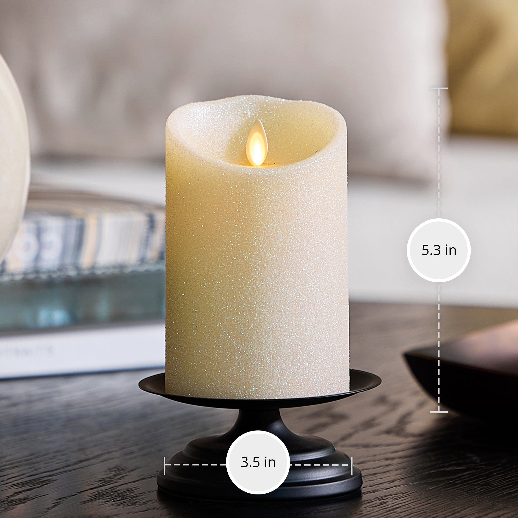 sm-image-5d1210f95e97f08003496dcc Radiant Ivory Glitter Flameless Candle Pillars
