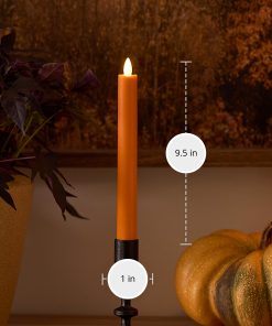 Russet Orange Flameless Candle Taper