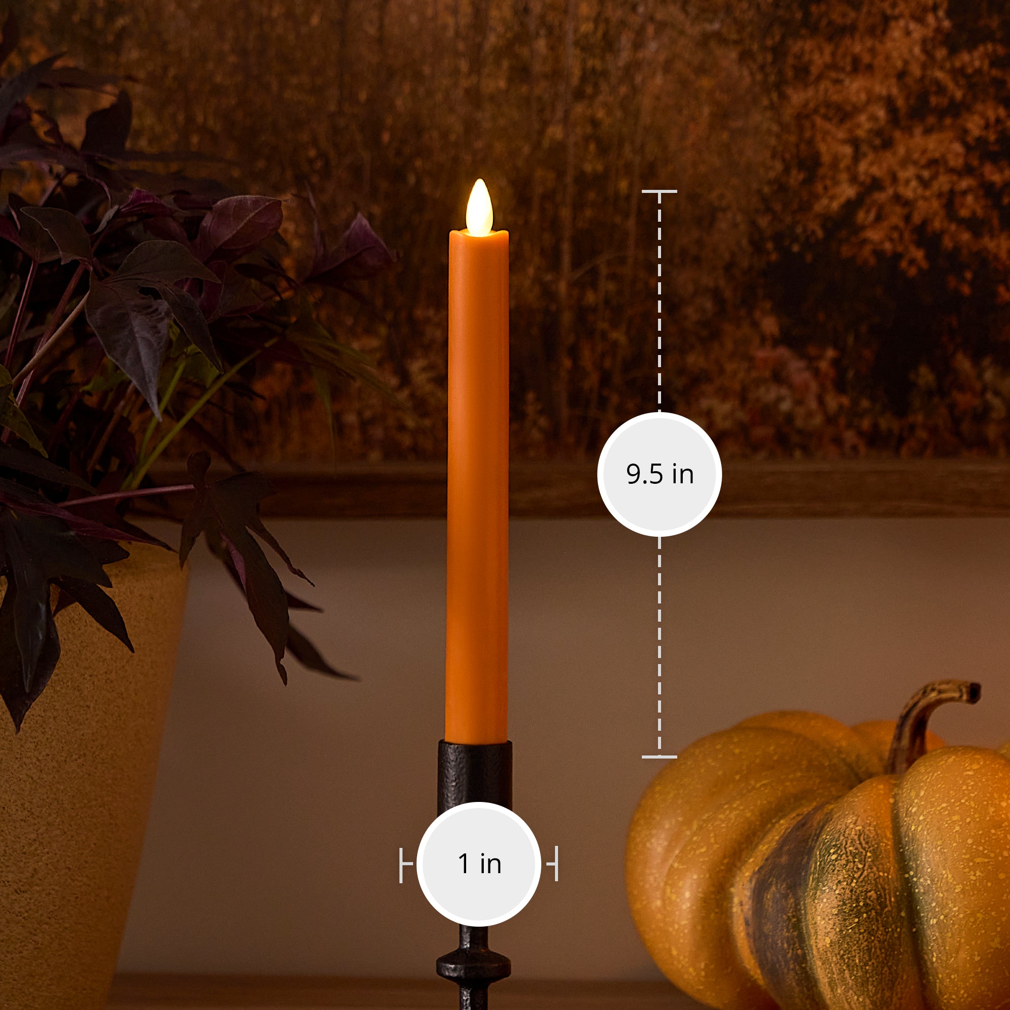 sm-image-5d70a6271ea766339a3dde76 Russet Orange Flameless Candle Taper