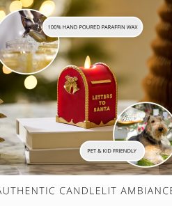Holiday Red Flamless Candle Santa Mailbox