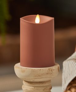 Baked Clay Outdoor Flameless Candle Pillar