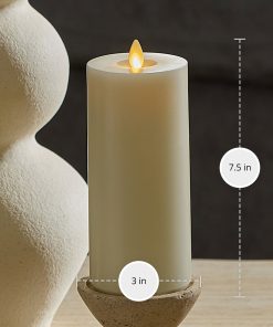 Pearl Ivory Rechargeable Wick To Flame Flameless Candle Pillar