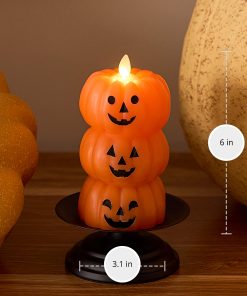 Russet Orange Flameless Candle Stacked Jack-o-lanterns