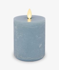 Rechargeable Seaglass Silver Blue Pillar