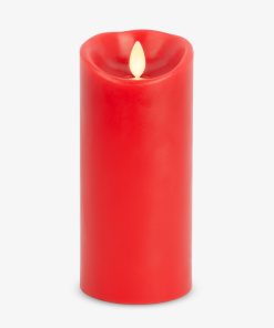 True Red Flameless Candle Pillar - Scallop Top - 3