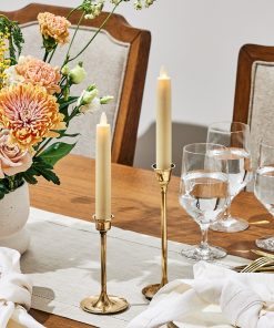 Ivory Flameless Candle Tapers - Flat Top - 6.75" Height - Set of 2