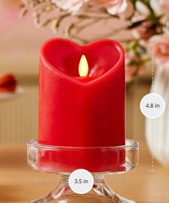 True Red Flameless Candle Heart Pillar