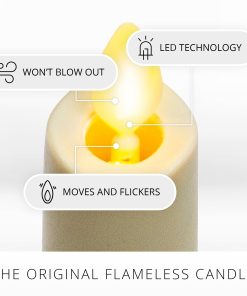 White Flameless Candle Tapers - Melted Top - 9.5