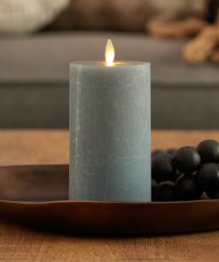 Rechargeable Seaglass Silver Blue Pillar