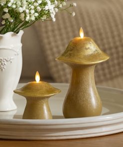 Khaki Small Mushroom Flameless Candle