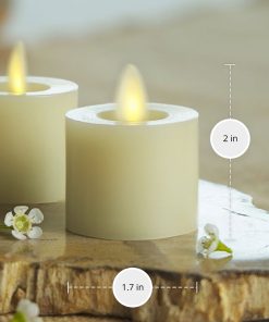 Ivory Flameless Candle Tealights - Recessed Top - Set of 2