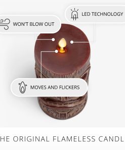 Cherry Mahogany Chalky Tiki Flameless Candle Pillar