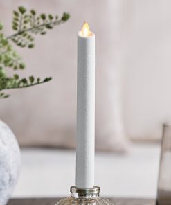 Dazzling White Glitter Flameless Candle Taper
