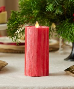 Holiday Red Selenite Flameless Candle Pillar